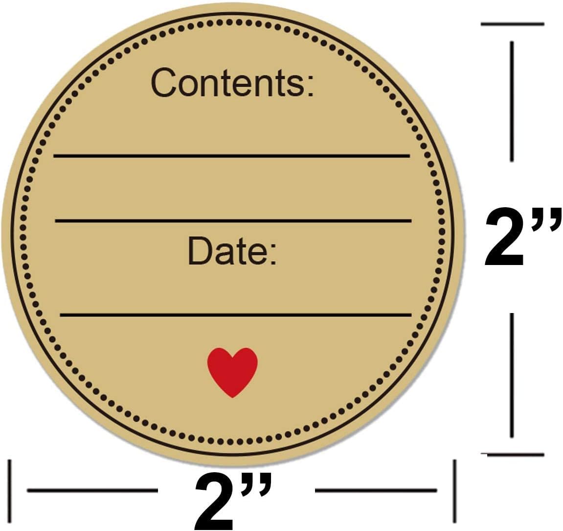 500 Pcs 2'' Kraft Round Canning Jar Stickers - Natural Brown Labels for Mason Jars, Bottles, and Crafts