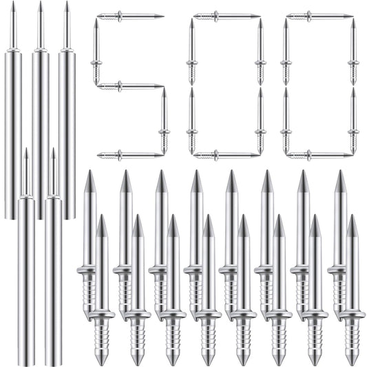 500-Piece Yaocom Double-Head Skirting Thread Nails with Installation Barrels - Non-Marking Invisible Special Hidden Nails