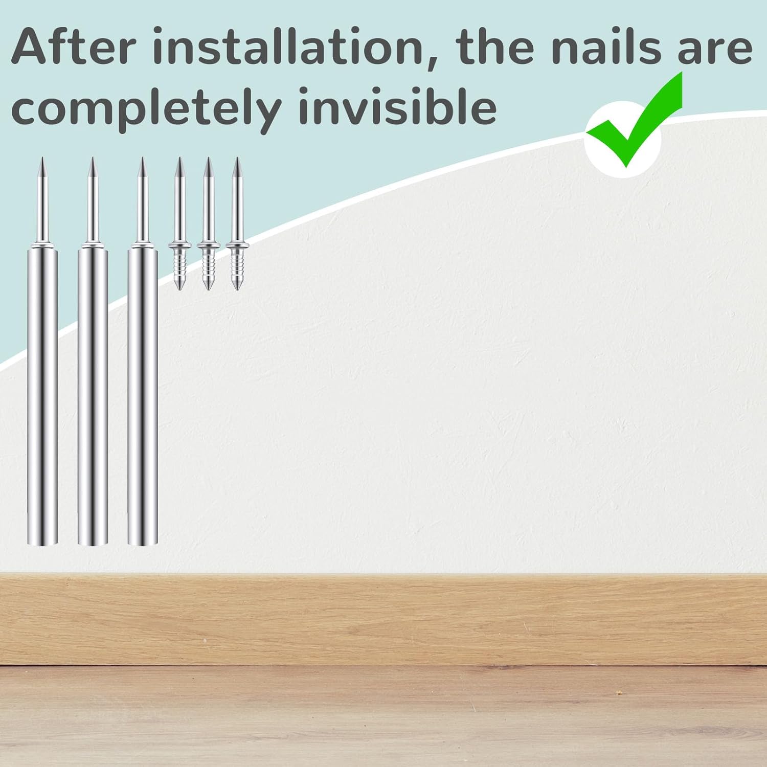 500-Piece Yaocom Double-Head Skirting Thread Nails with Installation Barrels - Non-Marking Invisible Special Hidden Nails