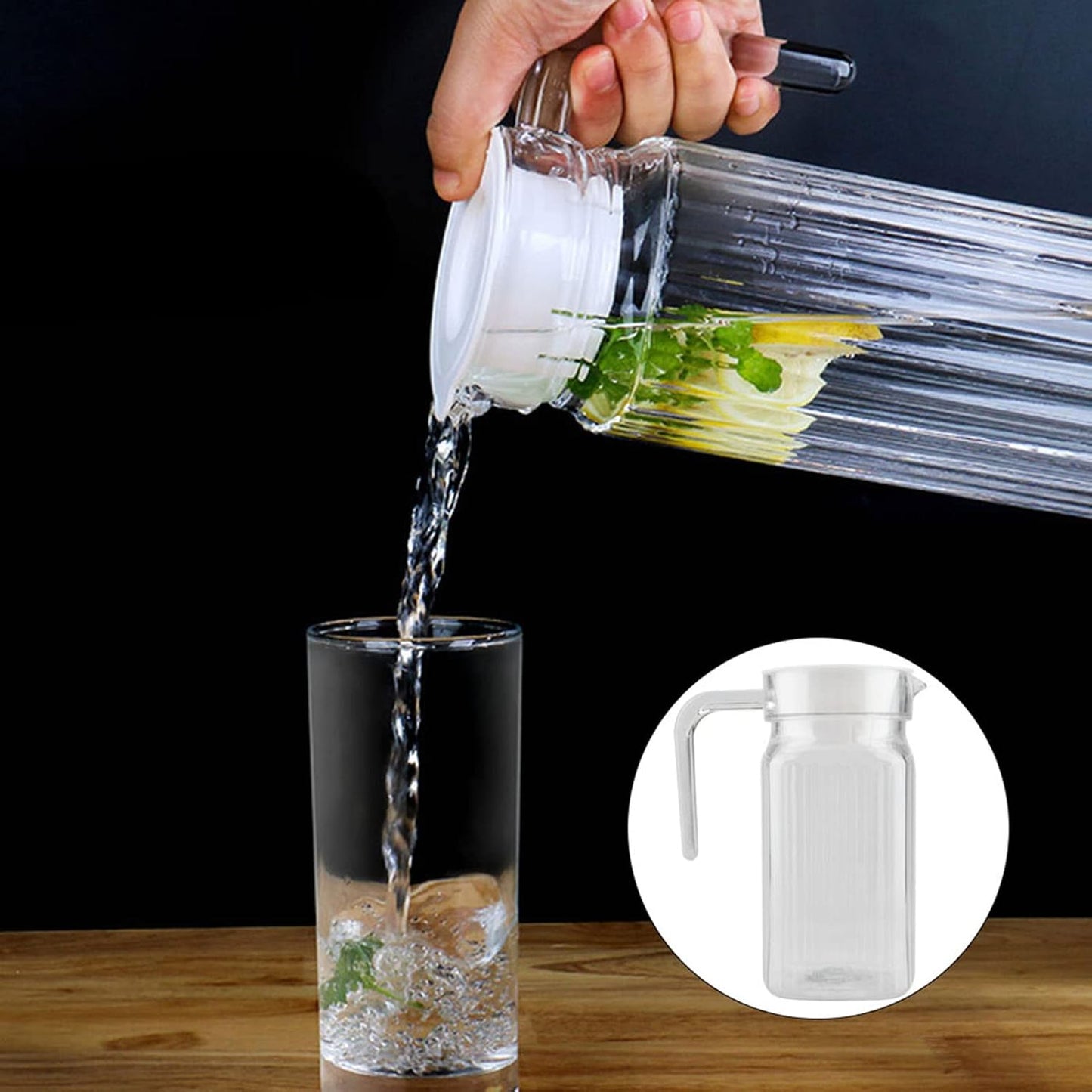 500ml Plastic Water Pitcher with Lid for Cold Beverages - Juice, Lemonade, Beer, Ice Tea - Agatige Juice Container