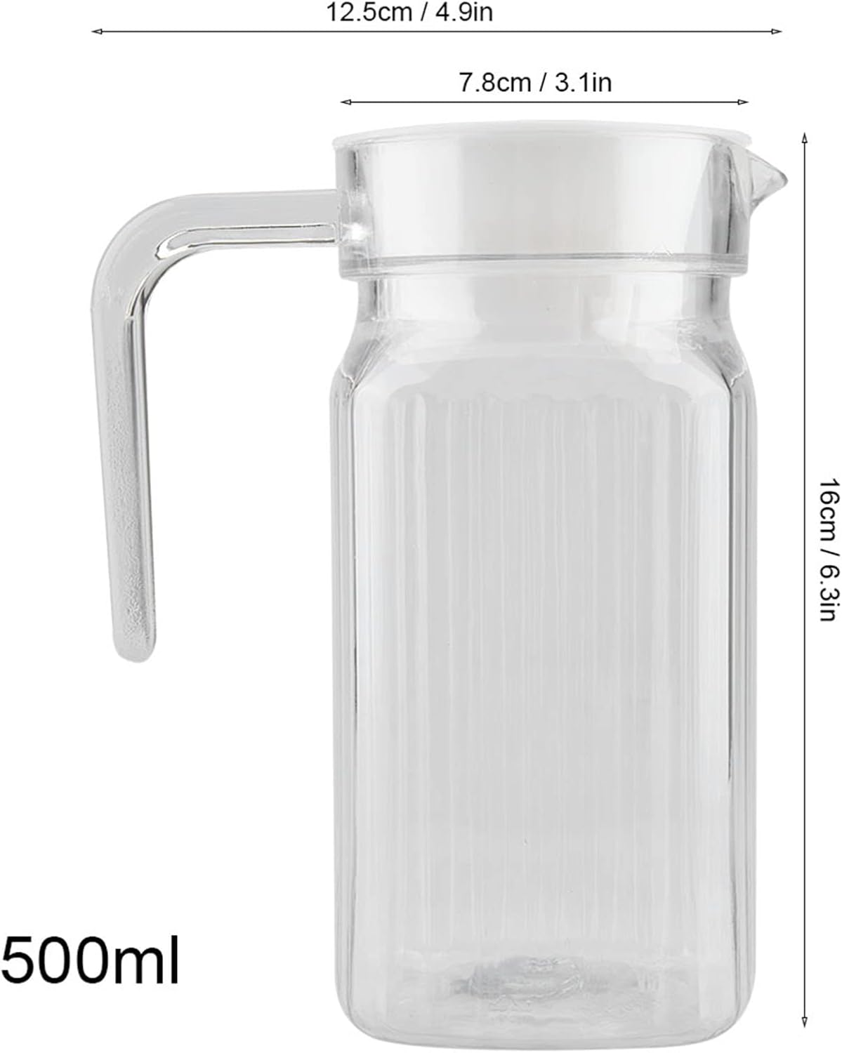 500ml Plastic Water Pitcher with Lid for Cold Beverages - Juice, Lemonade, Beer, Ice Tea - Agatige Juice Container