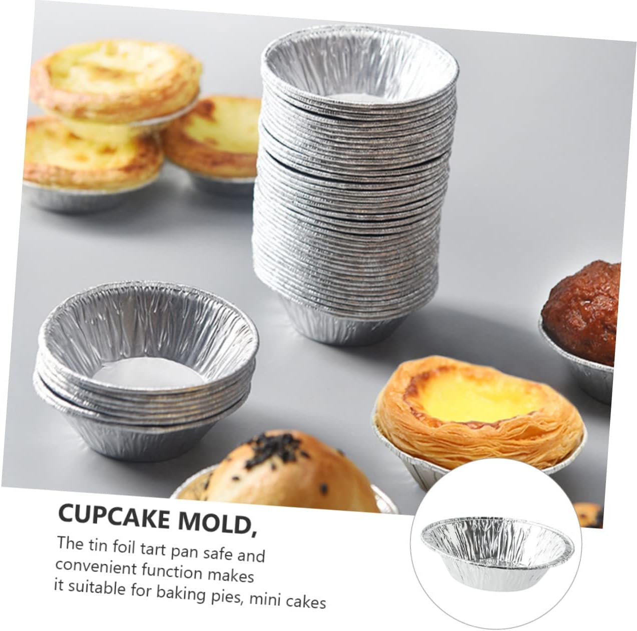 500pcs Disposable Mini Tart Pans Set for Baking Kitchen Tool Tray Aluminum Egg Tart Cases