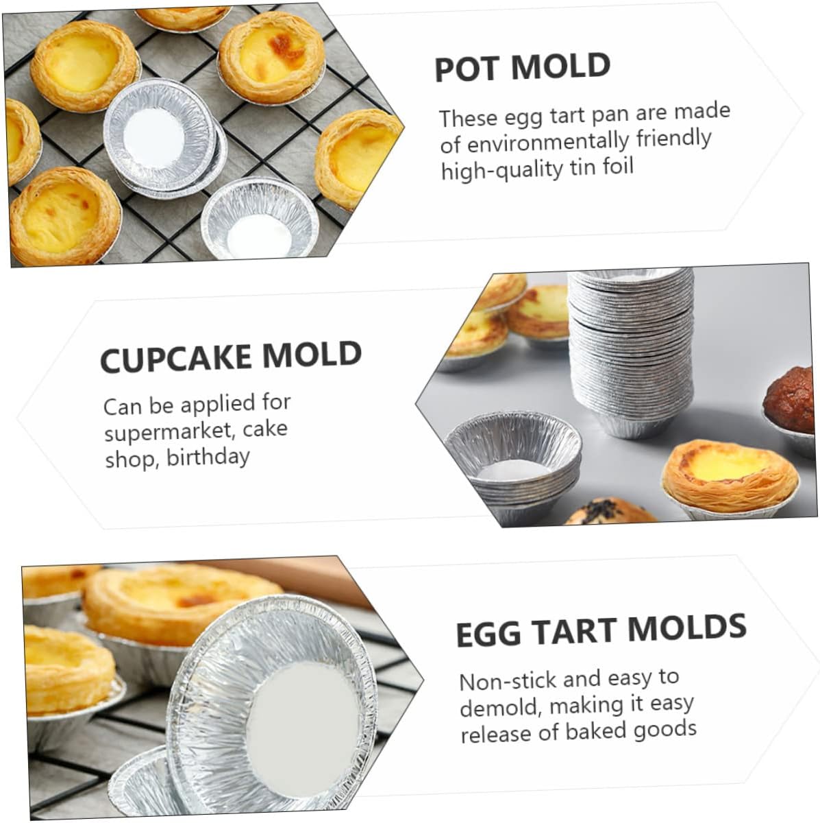 500pcs Disposable Mini Tart Pans Set for Baking Kitchen Tool Tray Aluminum Egg Tart Cases