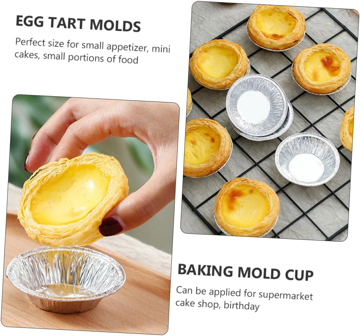 500pcs Disposable Mini Tart Pans Set for Baking Kitchen Tool Tray Aluminum Egg Tart Cases
