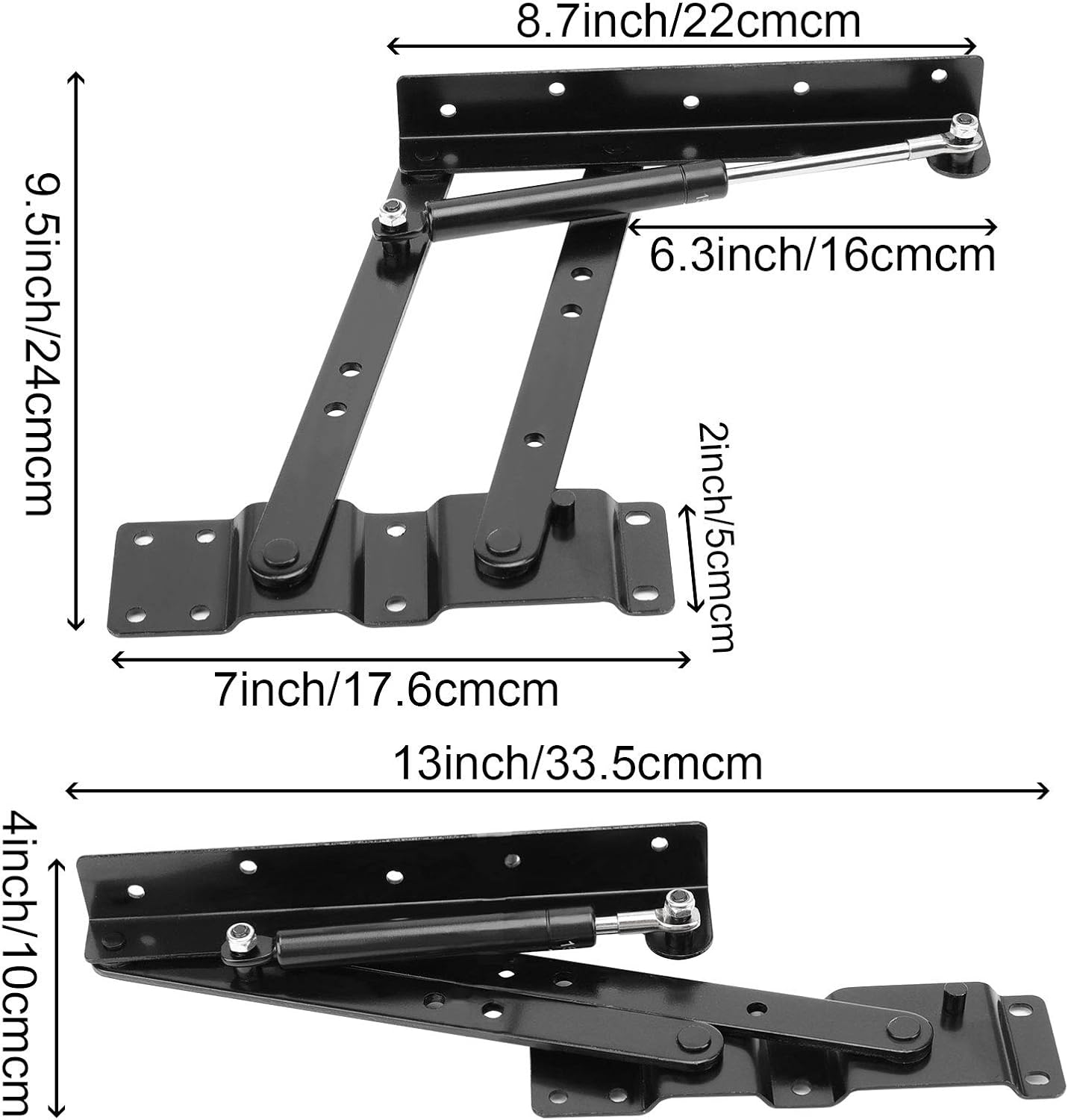 50kg Folding Lift-Up Table Hardware with Gas Hydraulic Hinge and Spring Bracket
