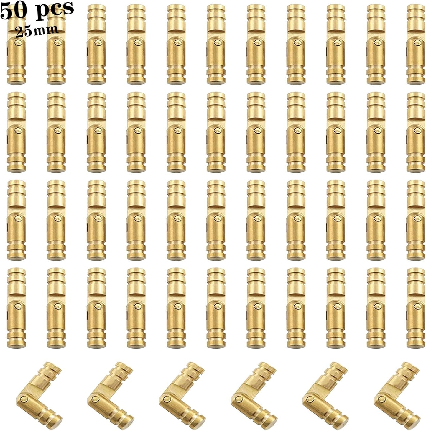 50Pcs Brass Concealed Barrel Hinges for Jewelry Boxes, Woodworking Projects, Music Boxes, Pencil Boxes, Hardwood Humidors