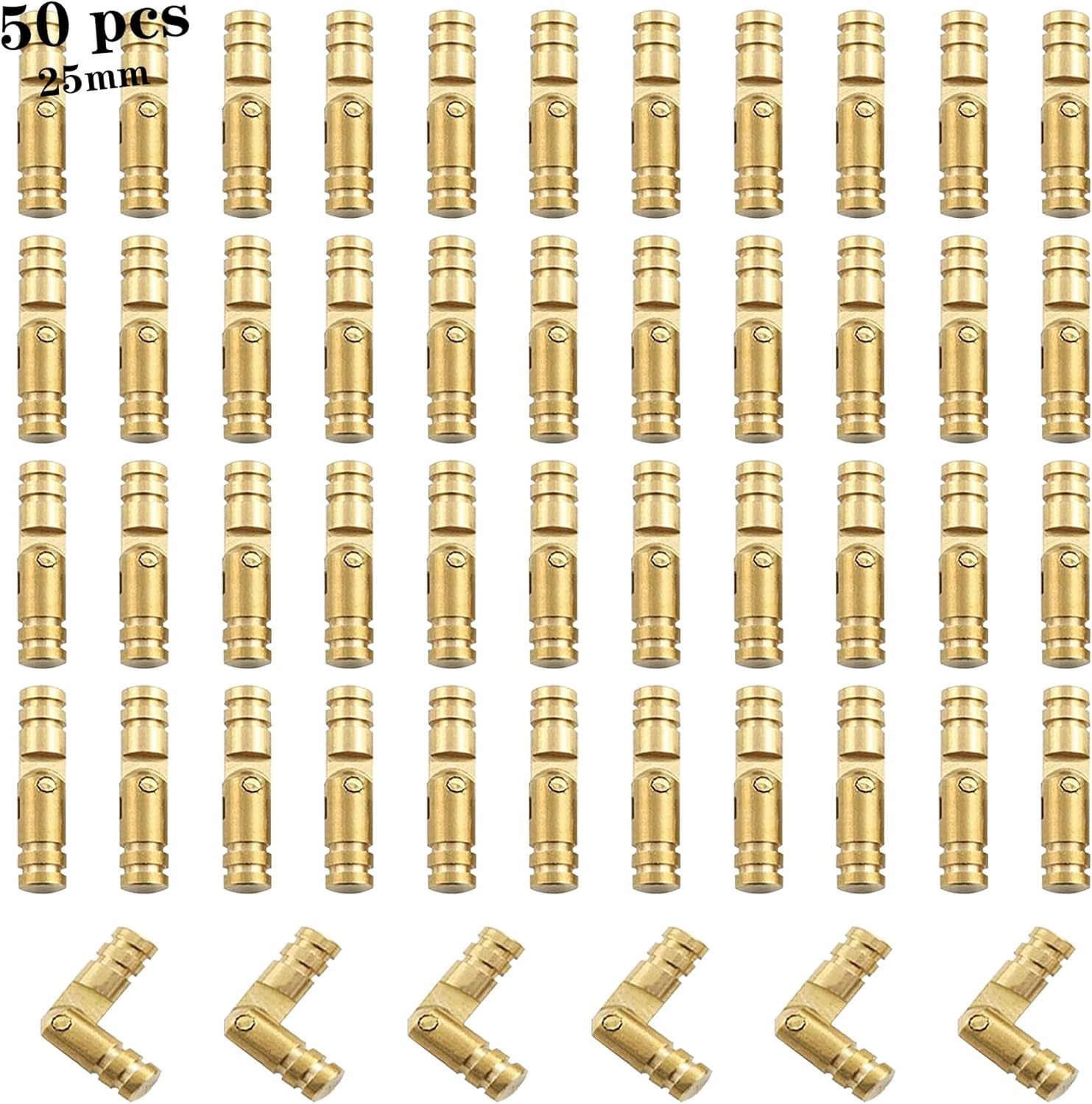 50Pcs Brass Concealed Barrel Hinges for Jewelry Boxes, Woodworking Projects, Music Boxes, Pencil Boxes, Hardwood Humidors