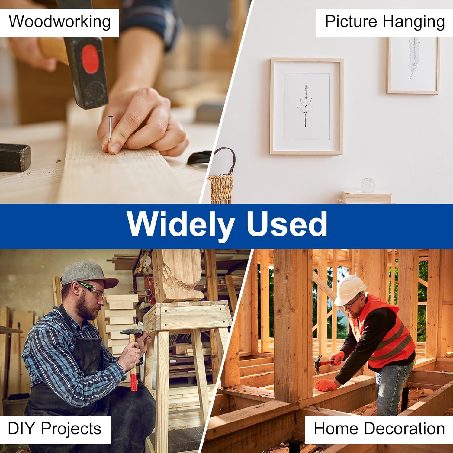 50Pcs Brass Round Head Nails 1.5x10mm for Woodworking & DIY Projects - Gold Finish