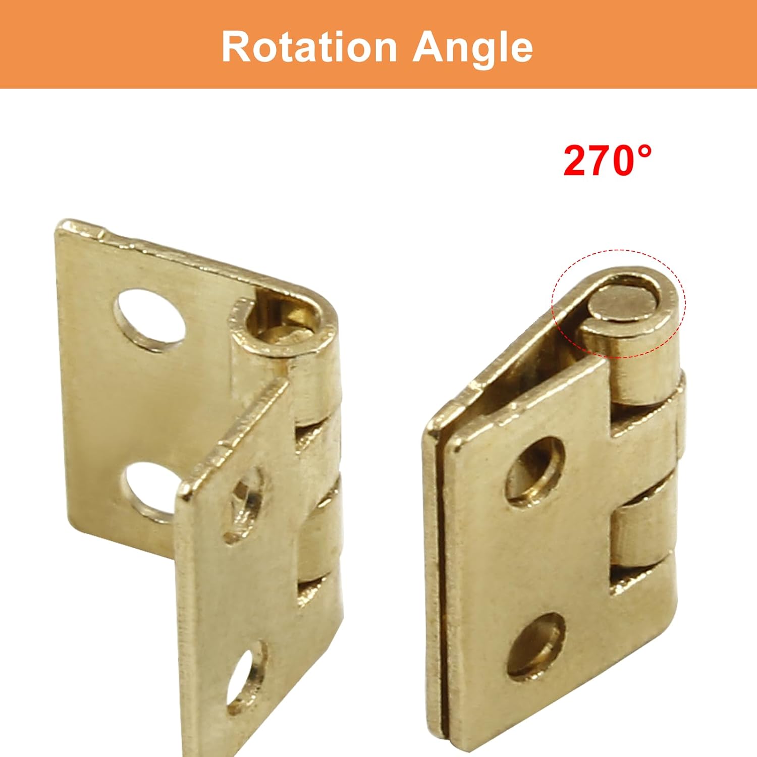 50Pcs Small Brass Butt Hinges for Mini Cabinet Jewelry Wooden Box - Gold Mini Hinges with Mounting Screws - Doll House DIY Hinges