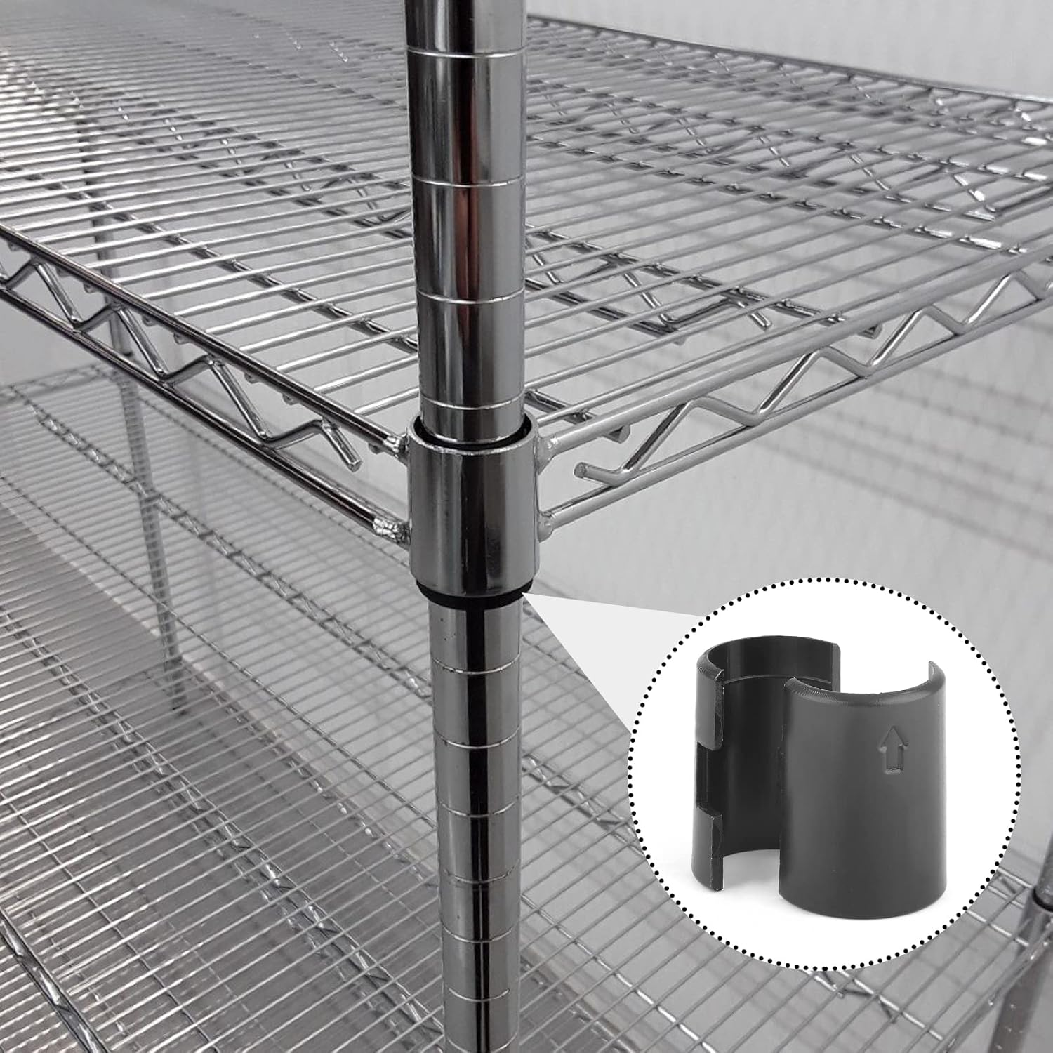 52 Pack Wire Shelving Lock Clips for 7/8" Post - 26 Pairs of Sleeves Replacements for System