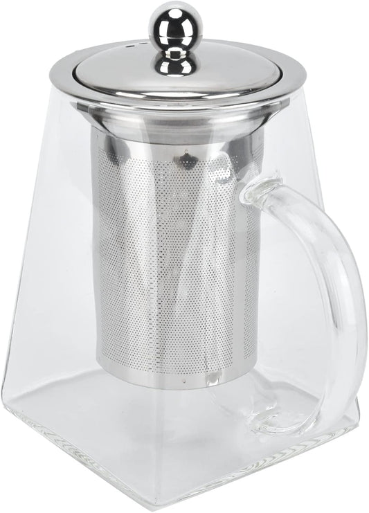 550ml Glass Teapot with Removable Stainless Steel Kettle - Durable and Stylish Tea Pot for Home and Office