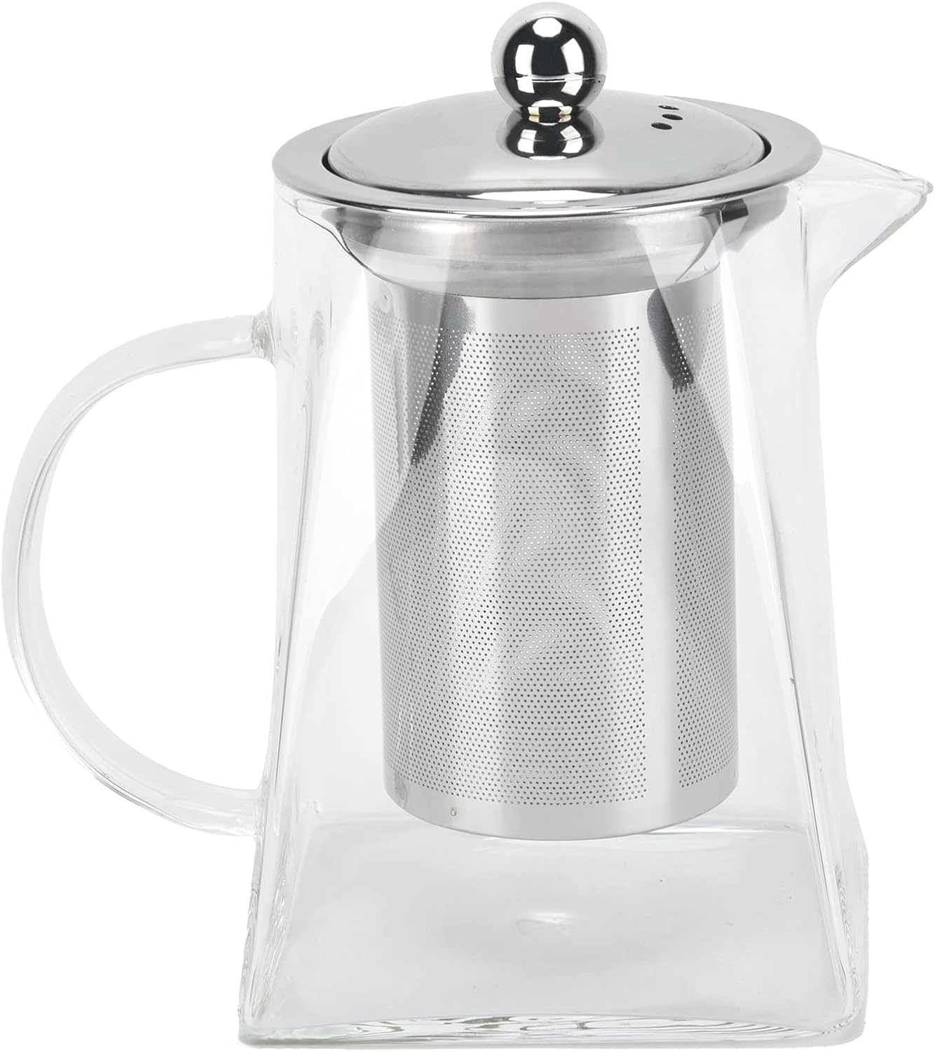550ml Glass Teapot with Removable Stainless Steel Kettle - Durable and Stylish Tea Pot for Home and Office