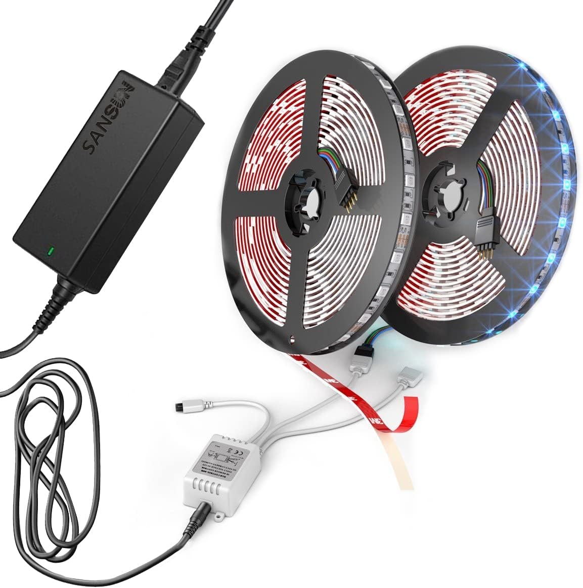 5A 12V Power Supply Adapter for LED Strip Lights, CCTV Cameras, Monitors - AC to DC Converter with 5.5x2.1mm Jack - 60W Transformer - Pack of 1