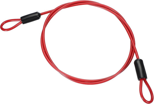 5ft Flexible Vinyl Coated Stainless Steel Cable with Loops for Outdoor Stage Lighting - Red