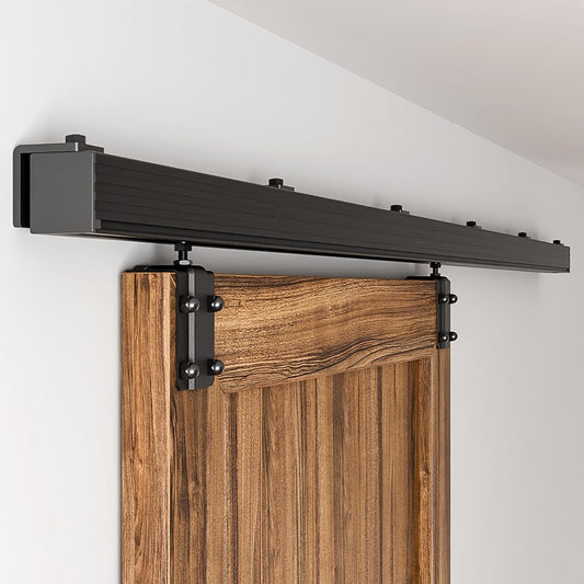 5FT Heavy Duty Wall Mount Sliding Barn Door Hardware Kit - Easy Installation, BONIKLUBA Box Rail Track (No Door)