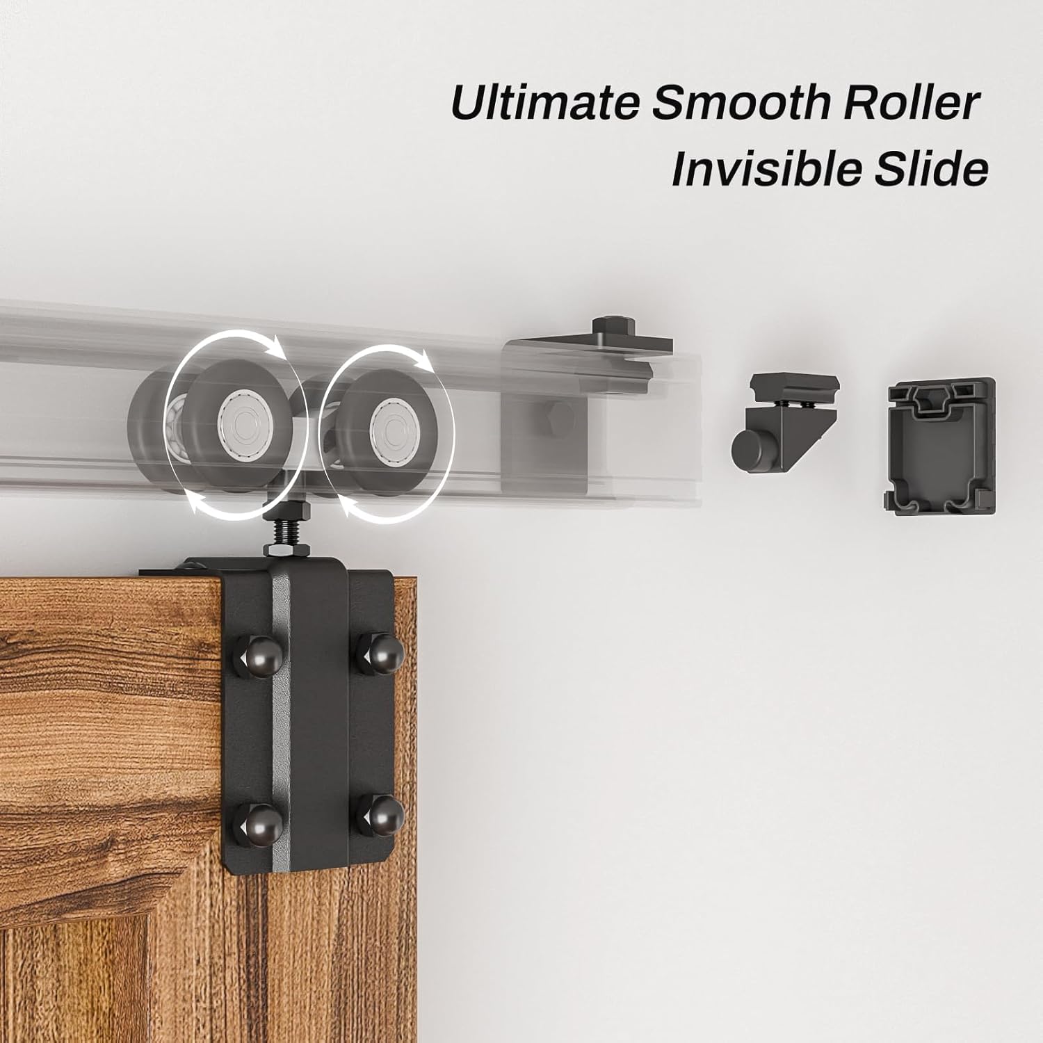 5FT Heavy Duty Wall Mount Sliding Barn Door Hardware Kit - Easy Installation, BONIKLUBA Box Rail Track (No Door)