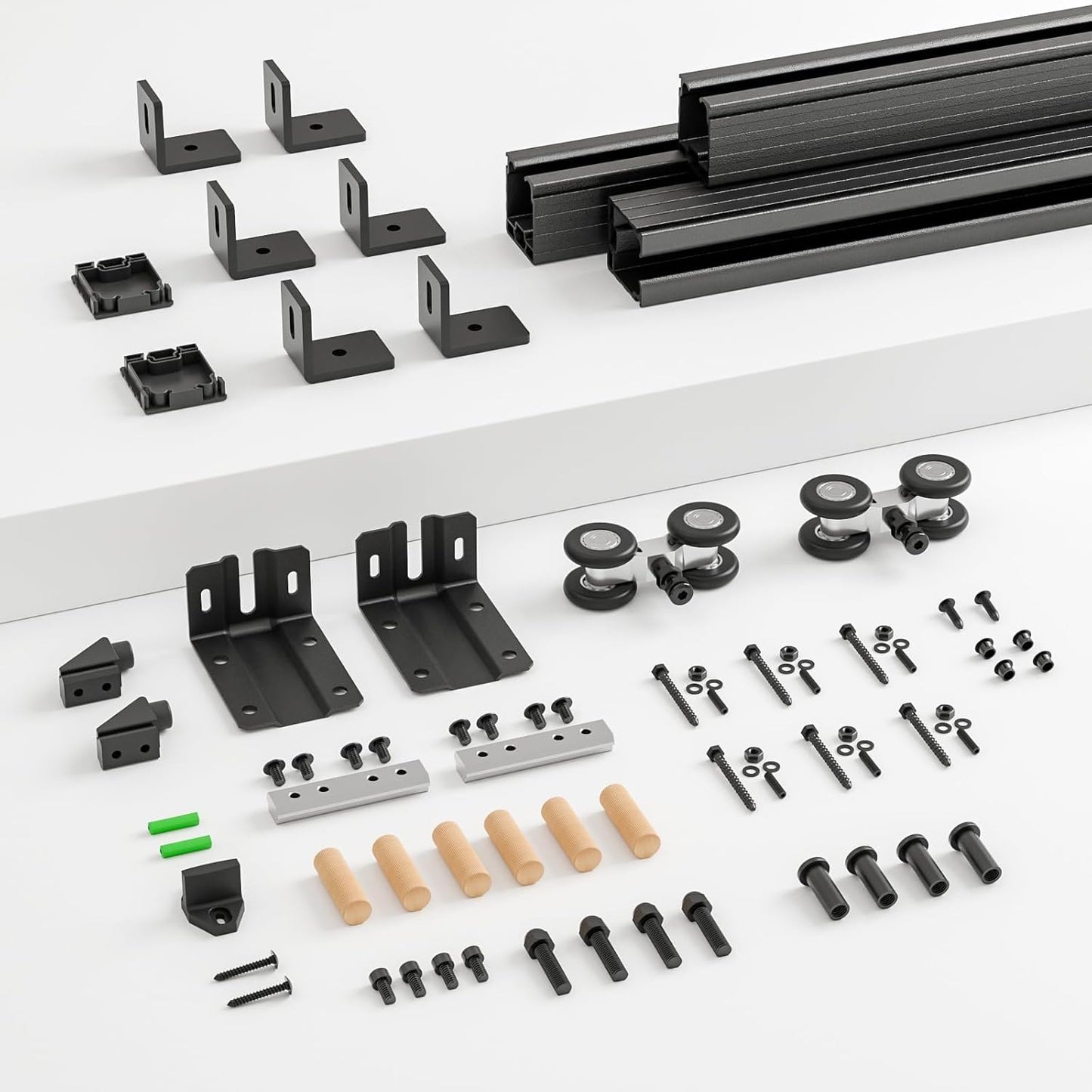 5FT Heavy Duty Wall Mount Sliding Barn Door Hardware Kit - Easy Installation, BONIKLUBA Box Rail Track (No Door)