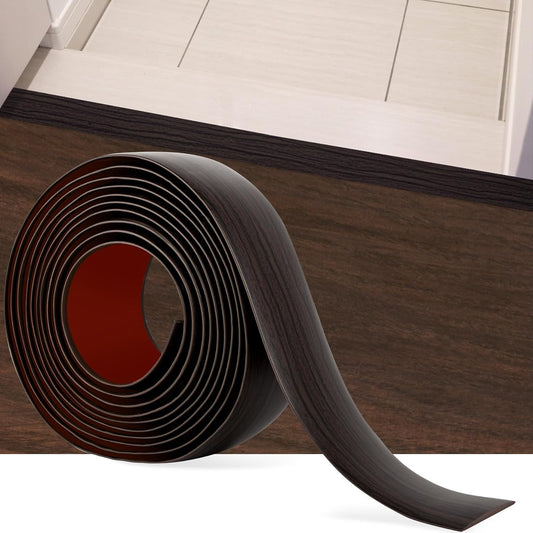 5Ft Self Adhesive Vinyl Floor Transition Strip with Wood Grain Design for Laminate Floor Gaps and Doorway Transitions - Brown, 5Ft x 2 Inch