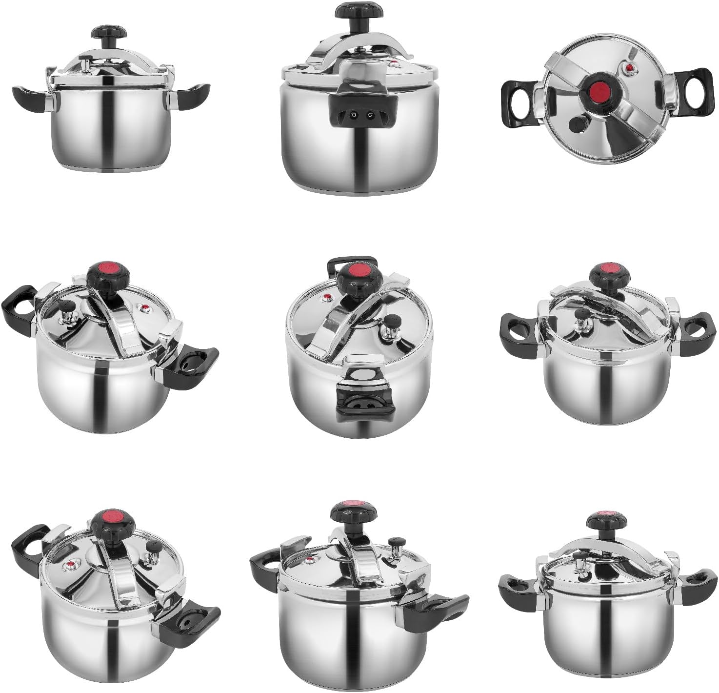 5L/4.54Qt High Safety Pressure Cooker with Fast Heating - Stainless Steel Pot for Boiling & Stewing - 22*27cm