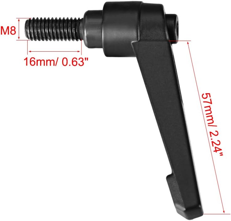 5pcs Black Oxide Carbon Steel Clamping Lever Handle M8 x 16mm with Locking Lever