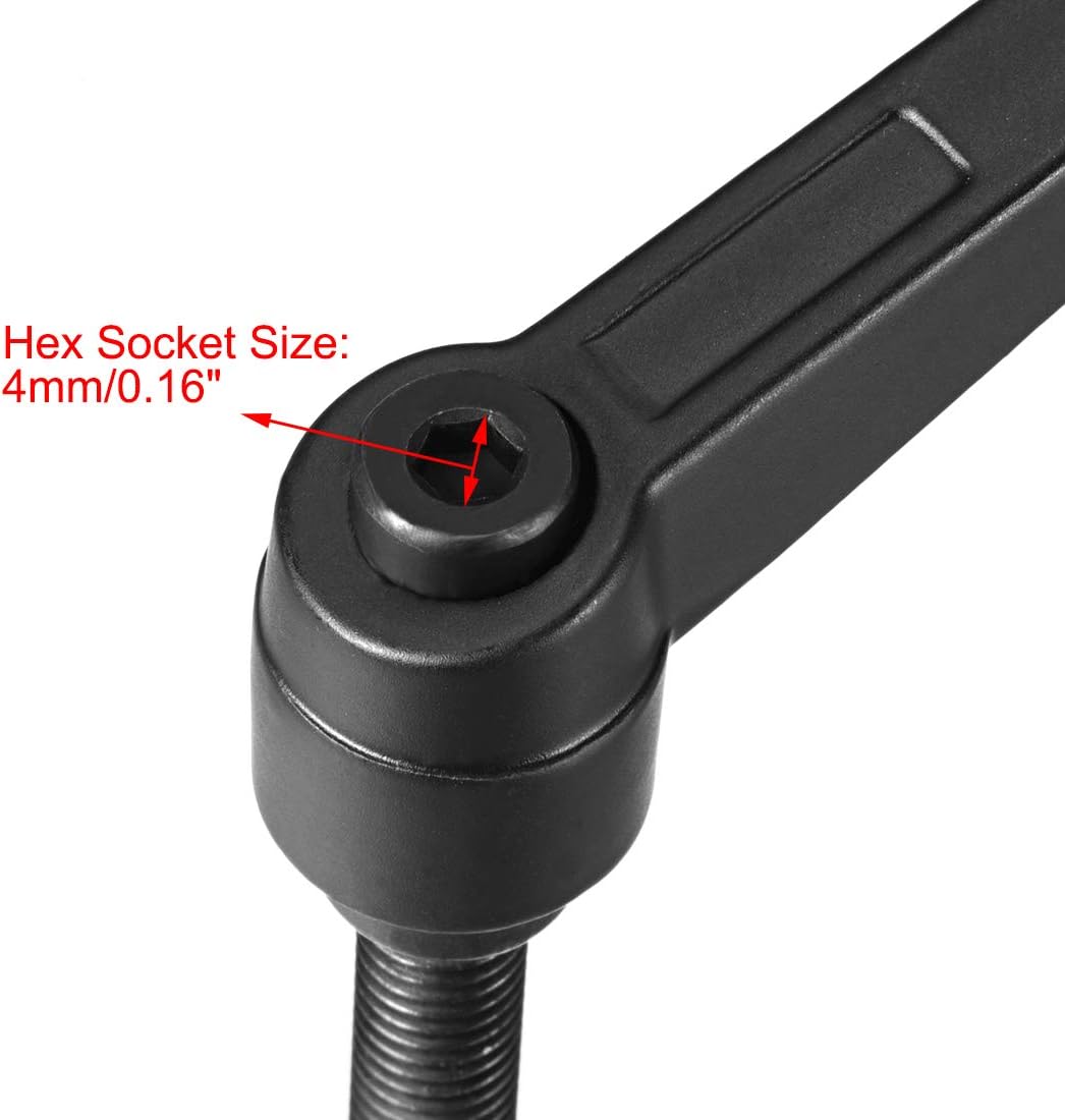 5pcs Black Oxide Carbon Steel Clamping Lever Handle M8 x 16mm with Locking Lever