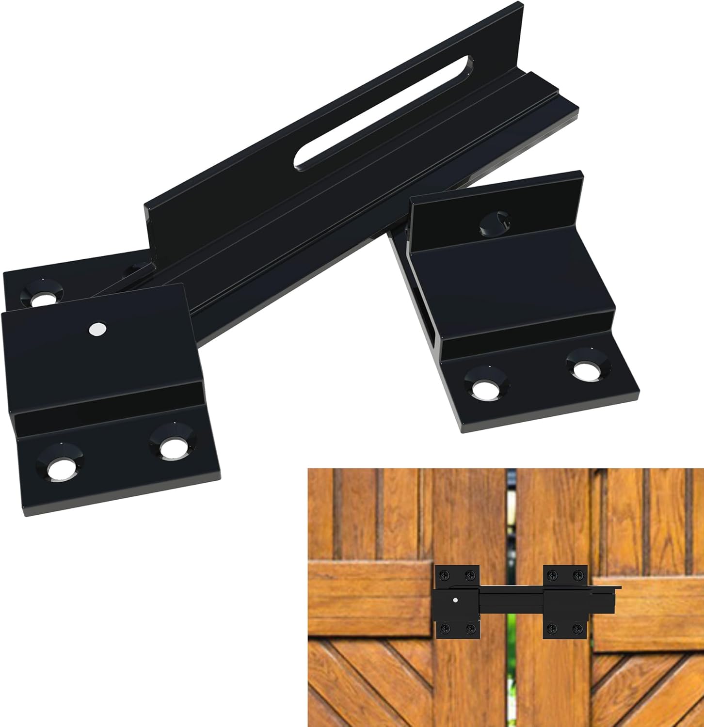 6" Aluminum Alloy Flip Gate Latch Lock with Padlock Hole for Wooden Fence, Barn Door, Shed, Yard, Cabinet - Outdoor Gate Safety Latch