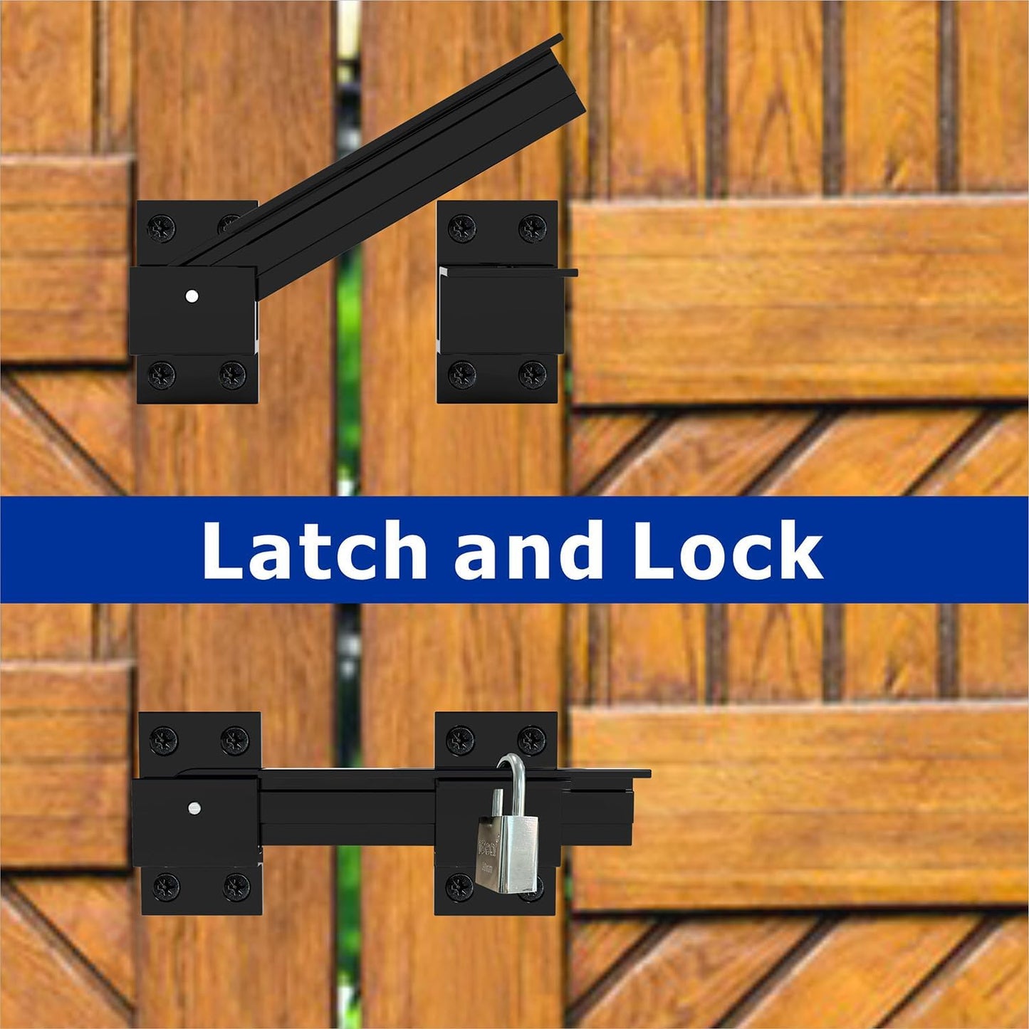 6" Aluminum Alloy Flip Gate Latch Lock with Padlock Hole for Wooden Fence, Barn Door, Shed, Yard, Cabinet - Outdoor Gate Safety Latch