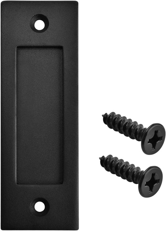 6" Black Sliding Barn Door Finger Pull Set - Heavy Duty Modern Invisible Handle - Easy Installation