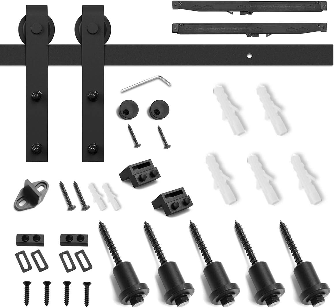 6 FT Sliding Barn Door Soft Close Hardware Kit - Fits 5-10 ft Doors - Smooth & Quiet Operation - Single Door - Invisible Design - Step-by-Step Manual - Fits 36" Door Panel - WildKart