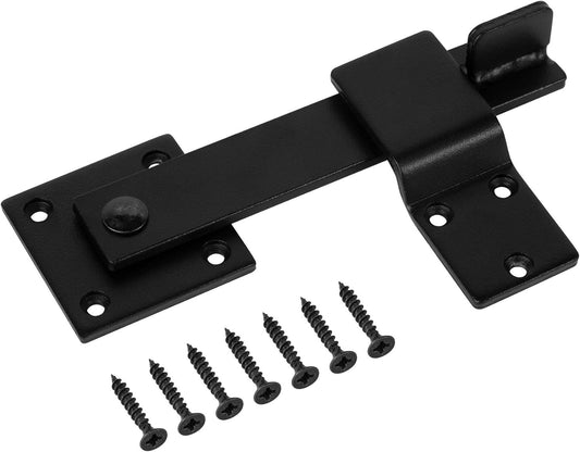 6" Hillmaster Farm Flip Fence Gate Latch - Sturdy Rustic Barn Door Lock Hardware for Cabinet, Shed, Sliding Doors - Matte Black