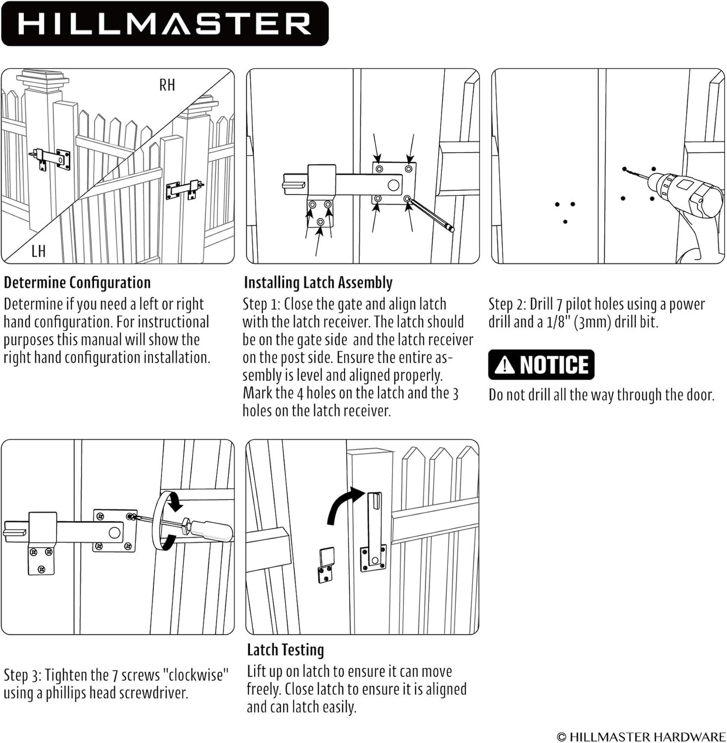 6" Hillmaster Farm Flip Fence Gate Latch - Sturdy Rustic Barn Door Lock Hardware for Cabinet, Shed, Sliding Doors - Matte Black