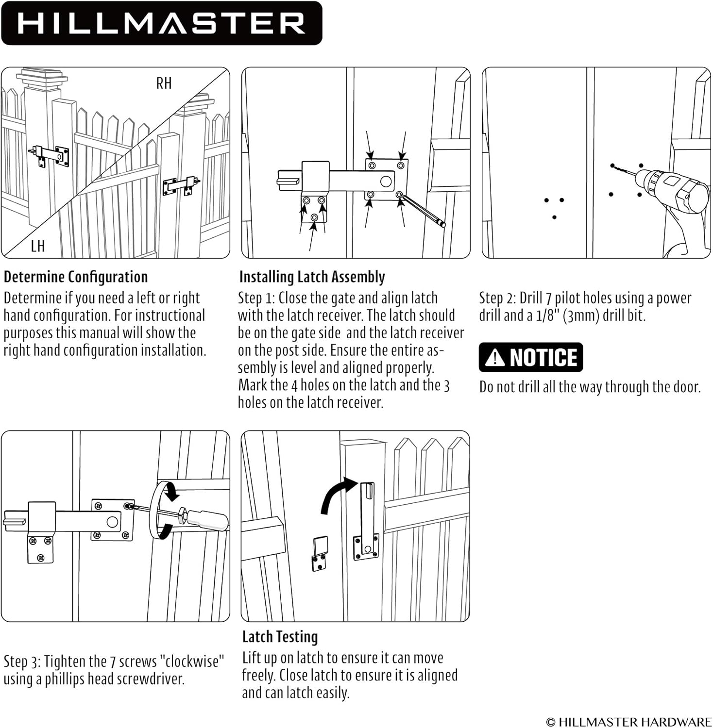 6" Hillmaster Farm Flip Fence Gate Latch - Sturdy Rustic Barn Door Lock Hardware for Cabinet, Shed, Sliding Doors - Matte Black