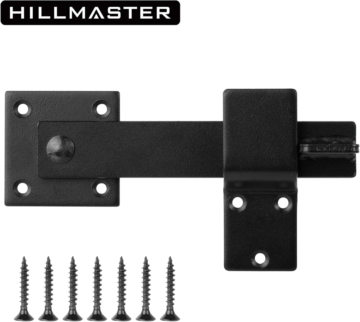 6" Hillmaster Farm Flip Fence Gate Latch - Sturdy Rustic Barn Door Lock Hardware for Cabinet, Shed, Sliding Doors - Matte Black