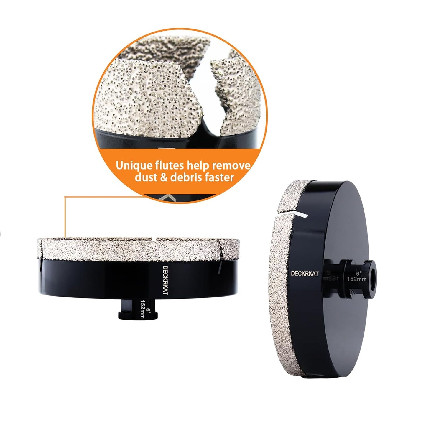 6 Inch Diamond Hole Saw Drill Bit for Granite Marble Ceramic Glass Porcelain Quartz Tiles - 152mm Core Drill Bit with 5/8-11 Thread