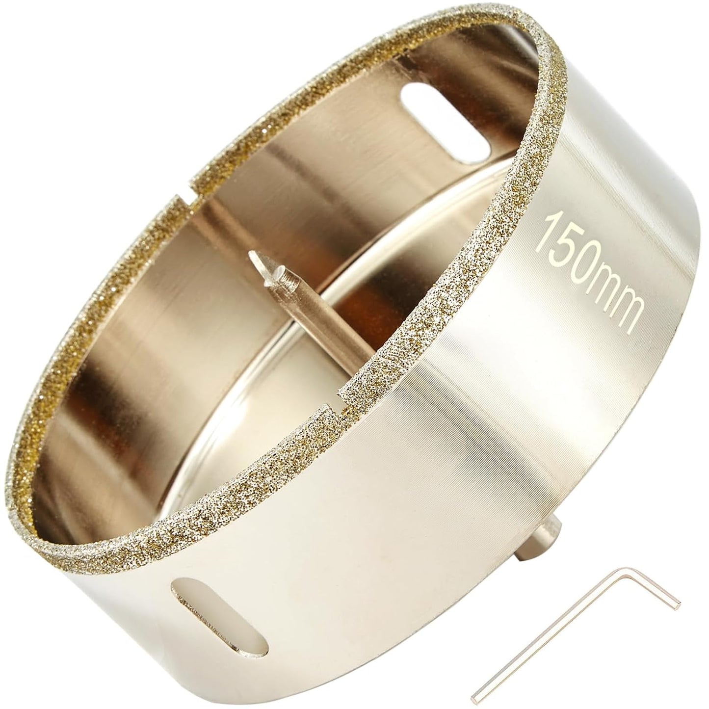 6 Inch Diamond Hole Saw with Pilot Bit for Granite, Ceramics, Marble - 6" Tile Hole Saw for Thick Countertops - 1 3/8" Depth of Cut