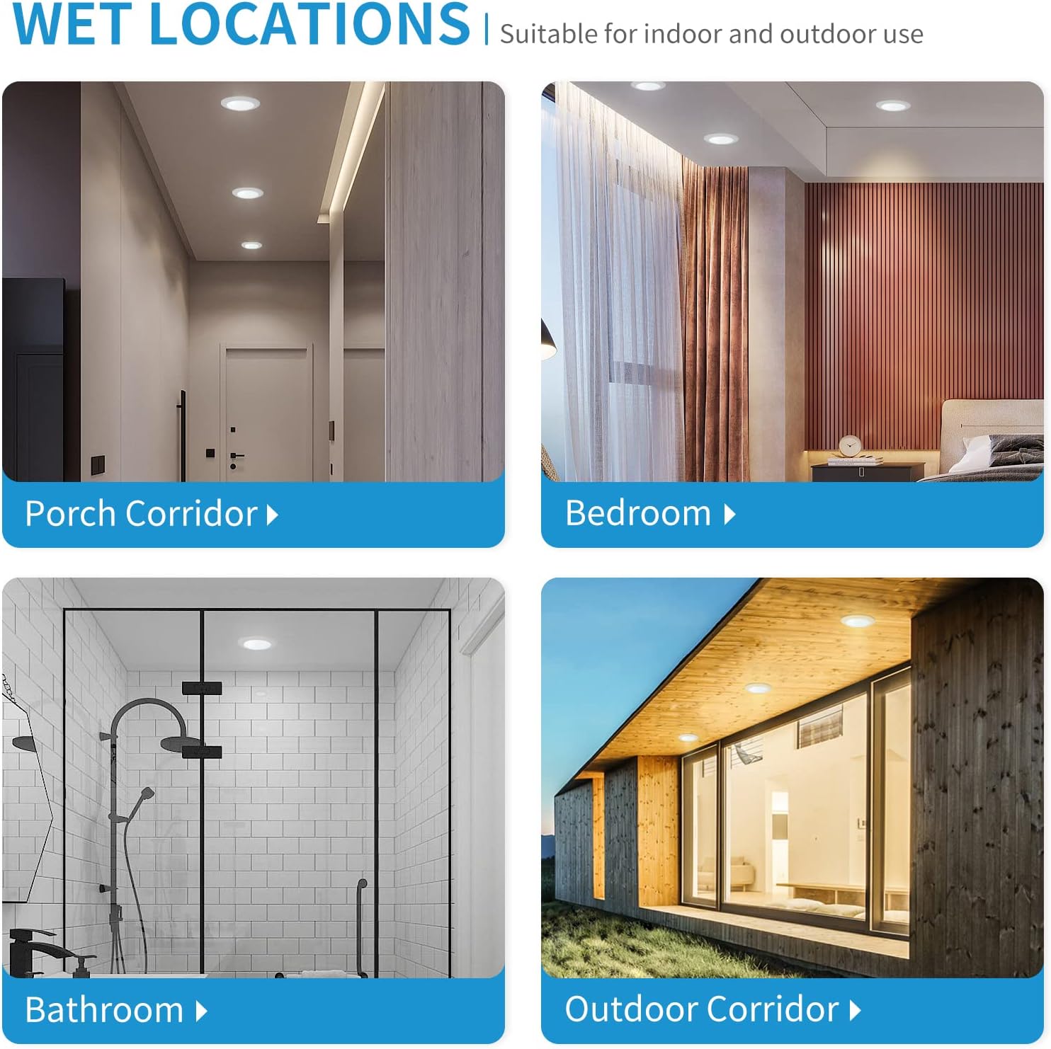 6-Inch ECOELER 3CCT Dimmable LED Disk Light 4-Pack, 16.5W 1000Lm, 3000K/4000K/5000K, J-Box/Recessed Can Compatible, ETL & FCC Listed