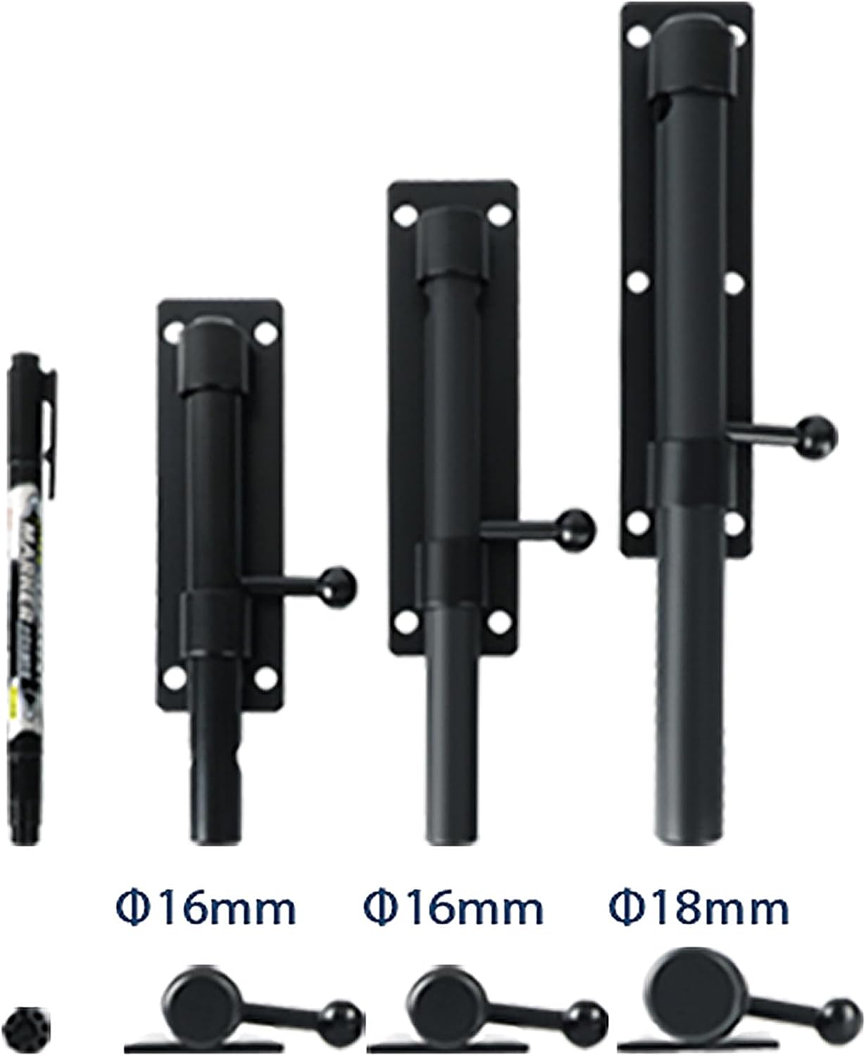 6-Inch Matte Black Stainless Steel Barrel Bolt Latch for Fence, Wooden, Barn Doors - Heavy Duty Slide Lock for Interior/Exterior Use - 1 Pack