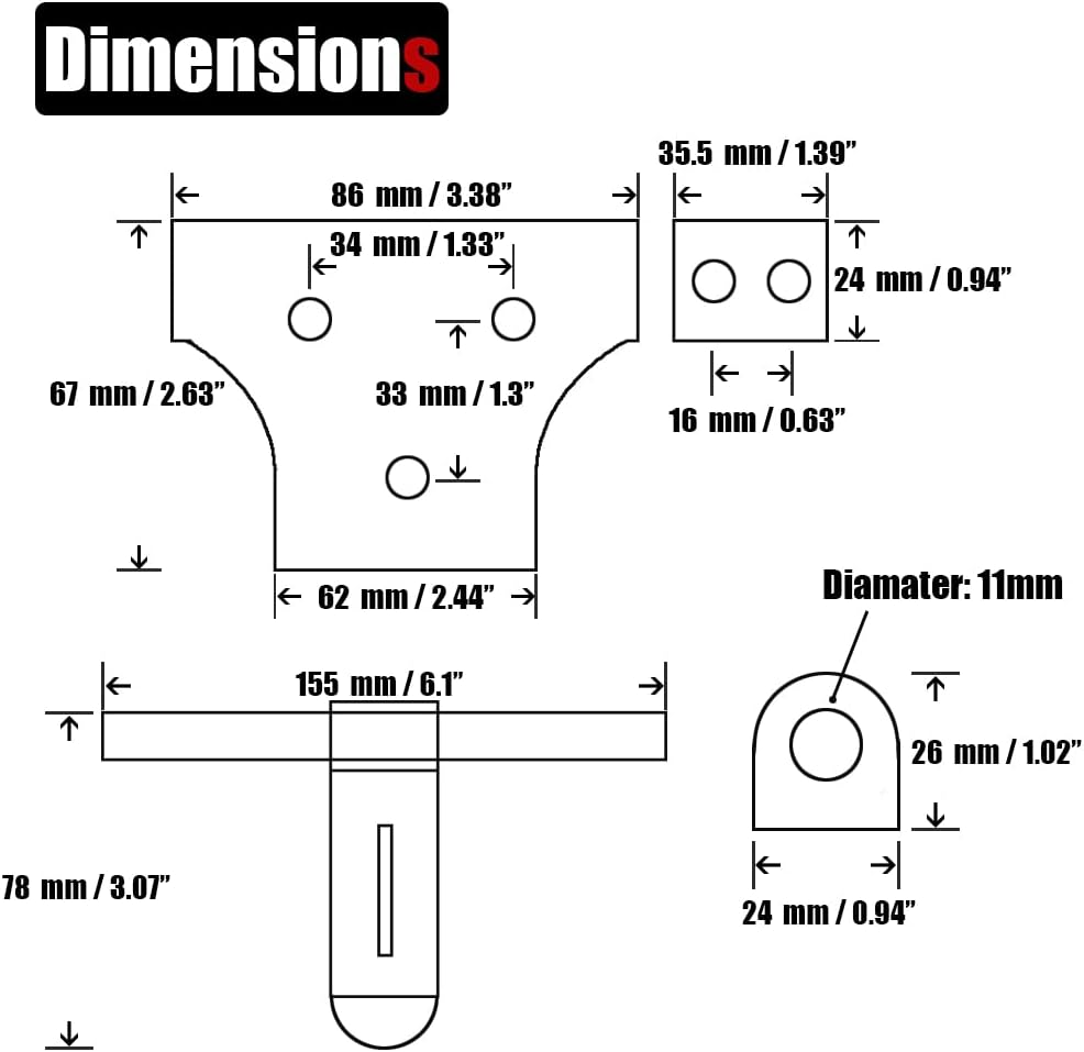 6 Inch Thickened 304 Stainless Steel Sliding Gate Latch with Padlock Hole - Brushed Finish, 2 Pack - WildKart