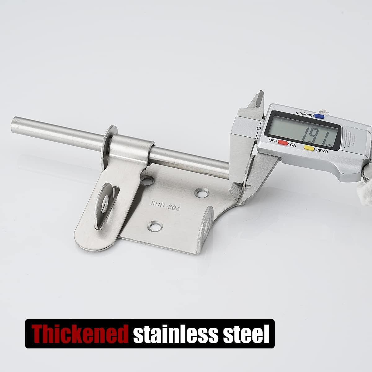 6 Inch Thickened 304 Stainless Steel Sliding Gate Latch with Padlock Hole - Brushed Finish, 2 Pack - WildKart