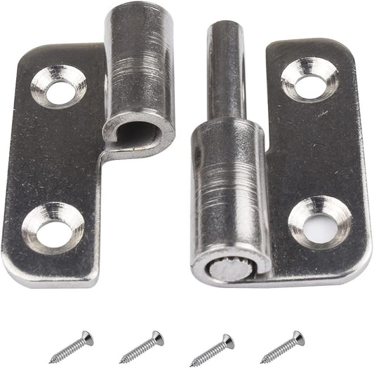 6 Pack 1.5" Small Slip Joint Flag Hinges, Detachable Door Hinges, Stainless Steel - Right Handed