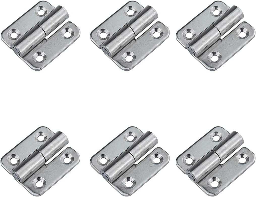 6 Pack 1.5" Small Slip Joint Flag Hinges, Detachable Door Hinges, Stainless Steel - Right Handed
