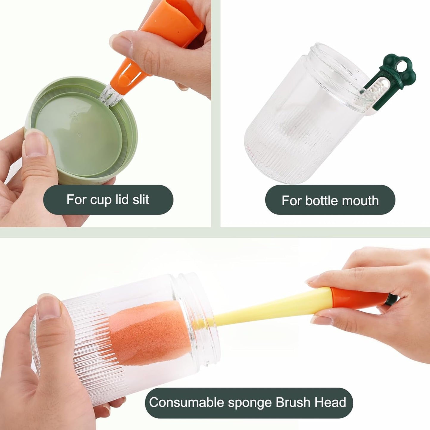 6-Pack 16 oz Glass Jars with Airtight Lids for Overnight Oats and Snacks - Leak Proof Mason Jars with Cleaning Brush