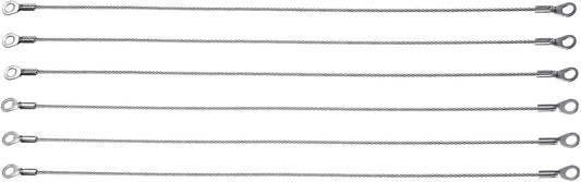 6-pack 2mmx30cm Stainless Steel Lanyard Security Cables for Outdoor Use