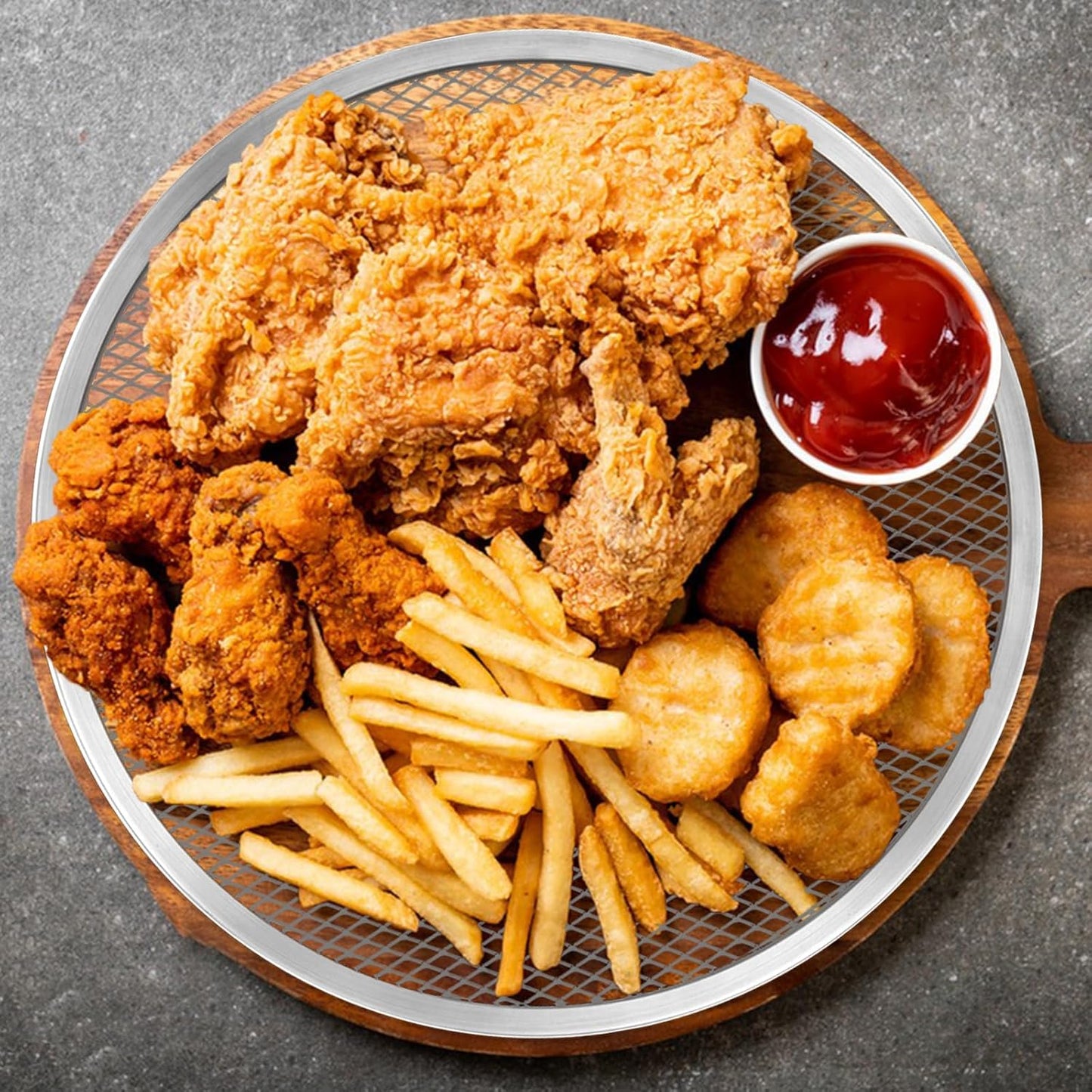 6 Pack 8 Inch ABuff Pizza Screens - Seamless Aluminum Pan with Holes for Oven, Kitchen, BBQ - Non Stick Commercial Grade Baking Trays