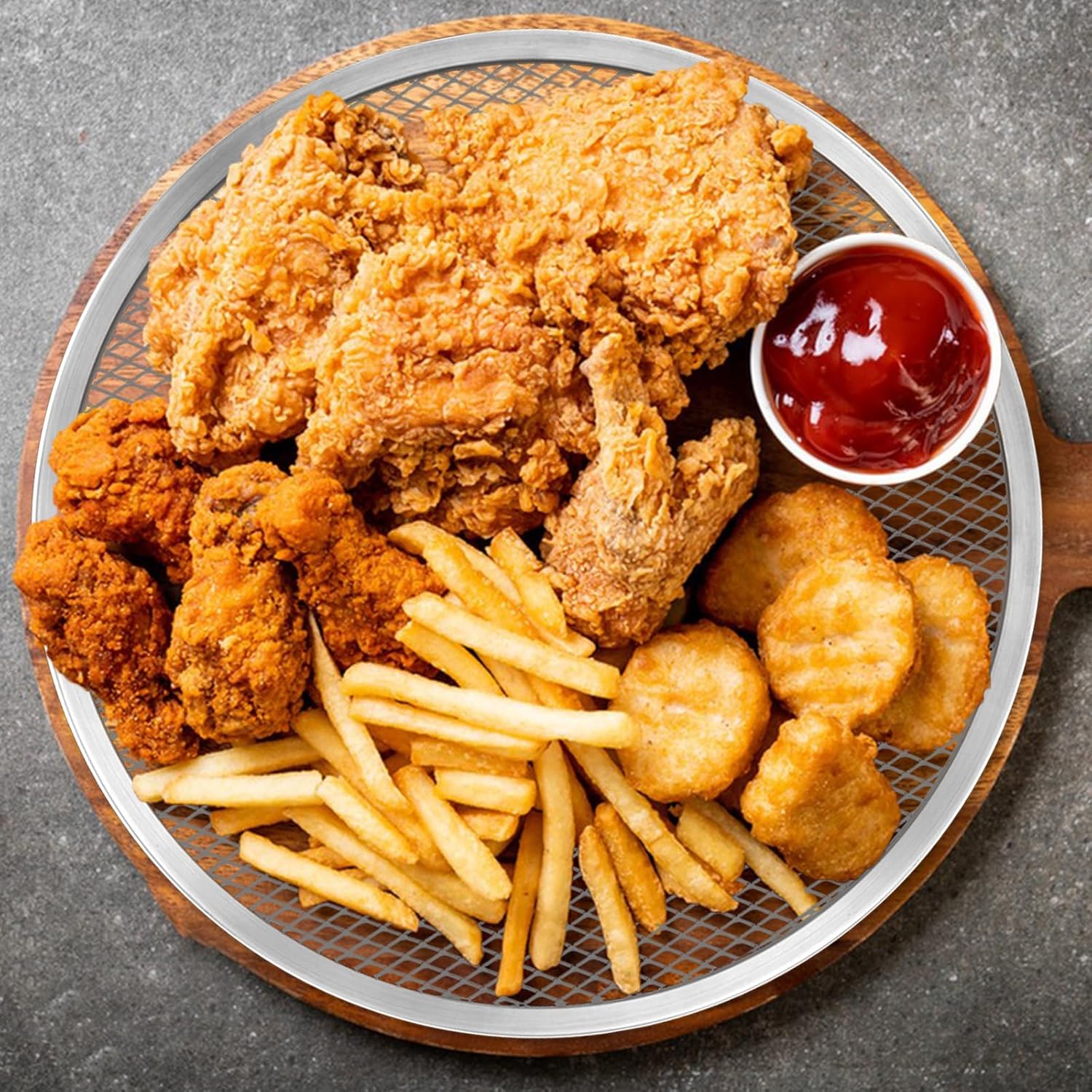 6 Pack 8 Inch ABuff Pizza Screens - Seamless Aluminum Pan with Holes for Oven, Kitchen, BBQ - Non Stick Commercial Grade Baking Trays