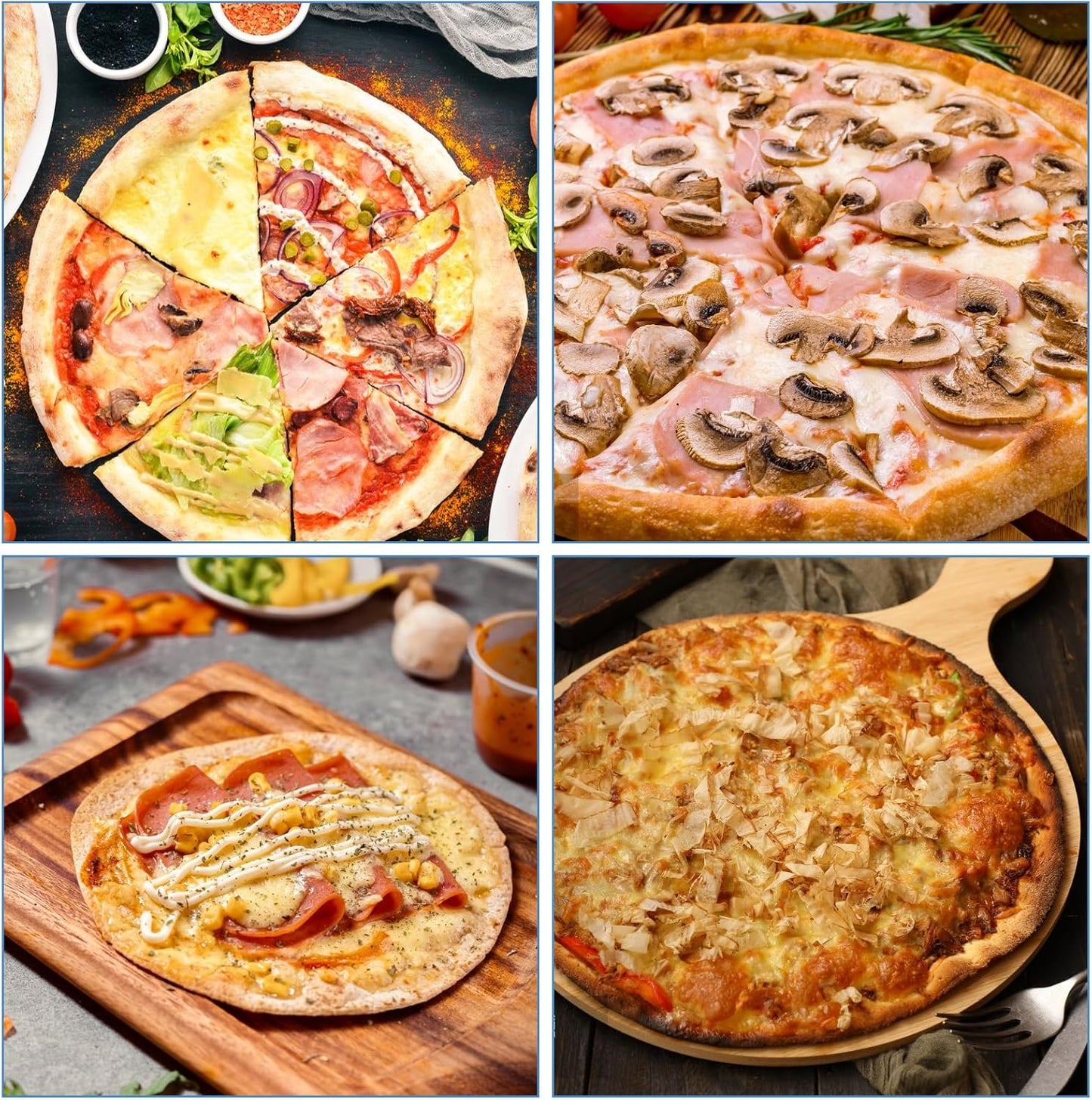 6 Pack 8 Inch ABuff Pizza Screens - Seamless Aluminum Pan with Holes for Oven, Kitchen, BBQ - Non Stick Commercial Grade Baking Trays