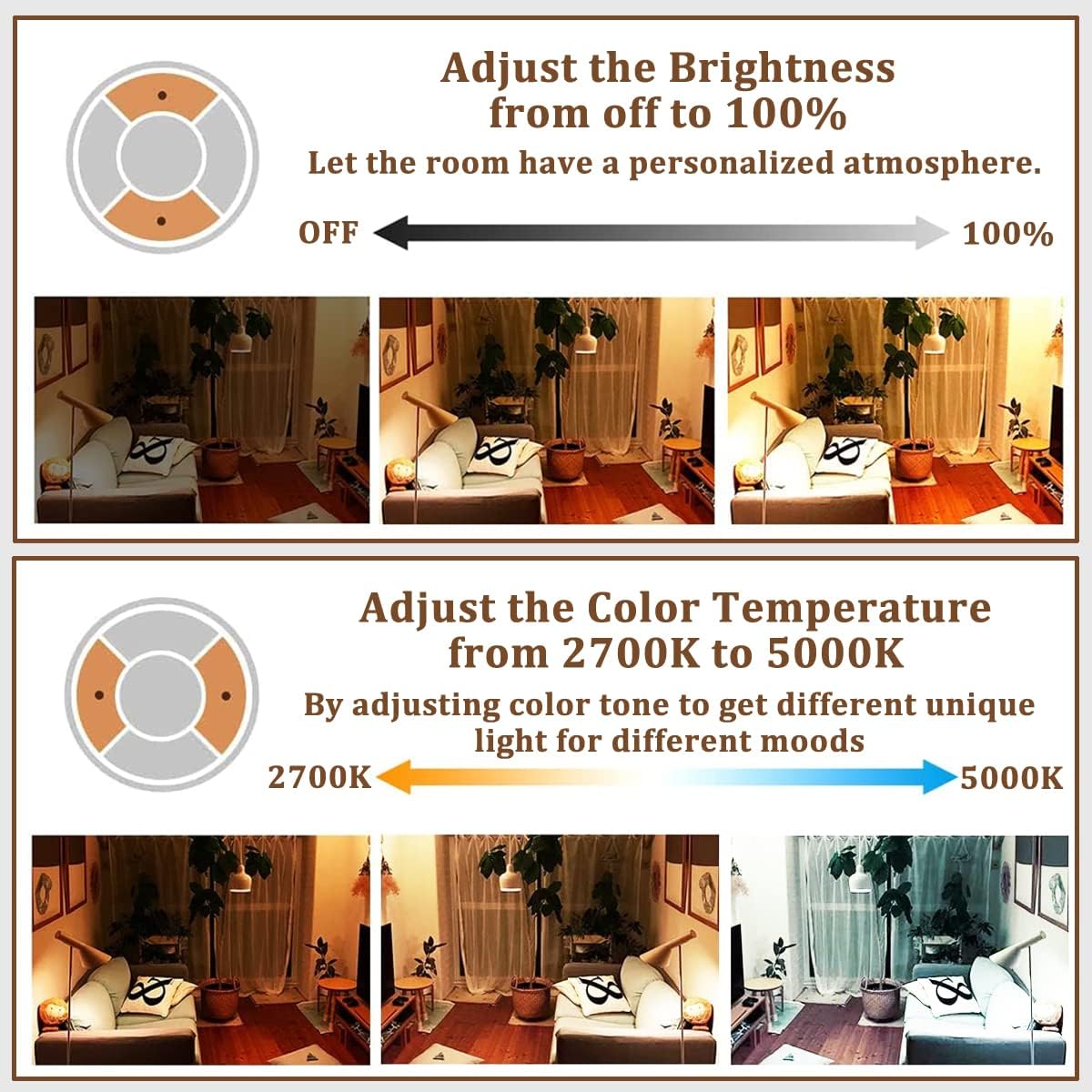 6-Pack Acidea Smart LED Chandelier Bulbs - Dimmable C35 Filament Bulb with Remote Control - 40W Equivalent E26 Base - Adjustable Brightness & Color Temp - 95+ CRI