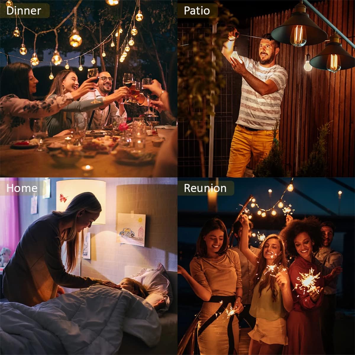 6-Pack Acidea Smart LED Chandelier Bulbs - Dimmable C35 Filament Bulb with Remote Control - 40W Equivalent E26 Base - Adjustable Brightness & Color Temp - 95+ CRI