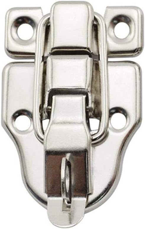 6 Pack Antique Metal Duckbilled Hasp Latch Catch with Padlock Hole - Retro Silver Style Toggle Latch for Jewelry Box, Cabinet, Crafts