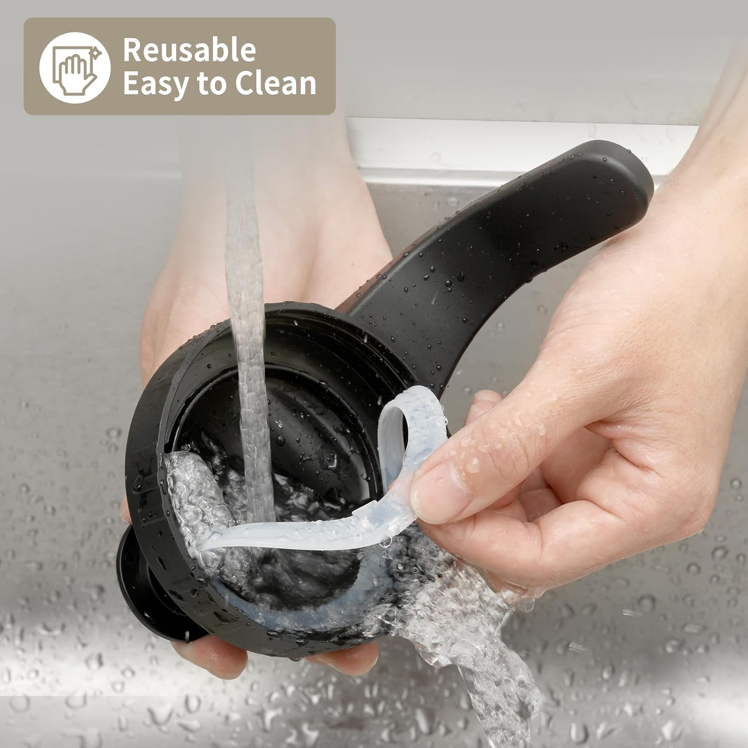 6 Pack Black Wide Mouth Mason Jar Lids with Handle - Plastic Pour Spout & Flip Cap, Leak-proof Airtight Seal - Reusable Canning Lids